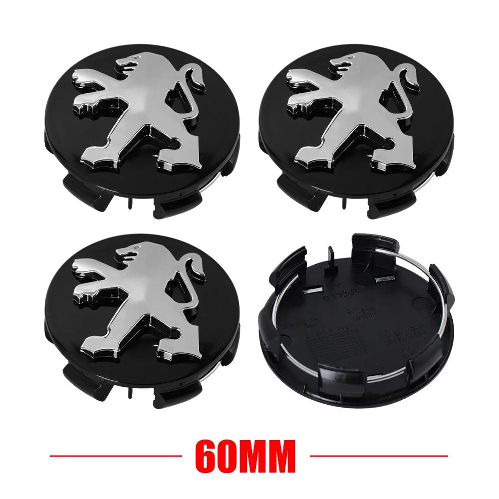 4Pcs 60MM Car Wheel Center Hub Cap Badge Rim Lid Sticker For Peugeot 206 307 308 3008 207 208 407 508 2008 5008 107 106 205 SW