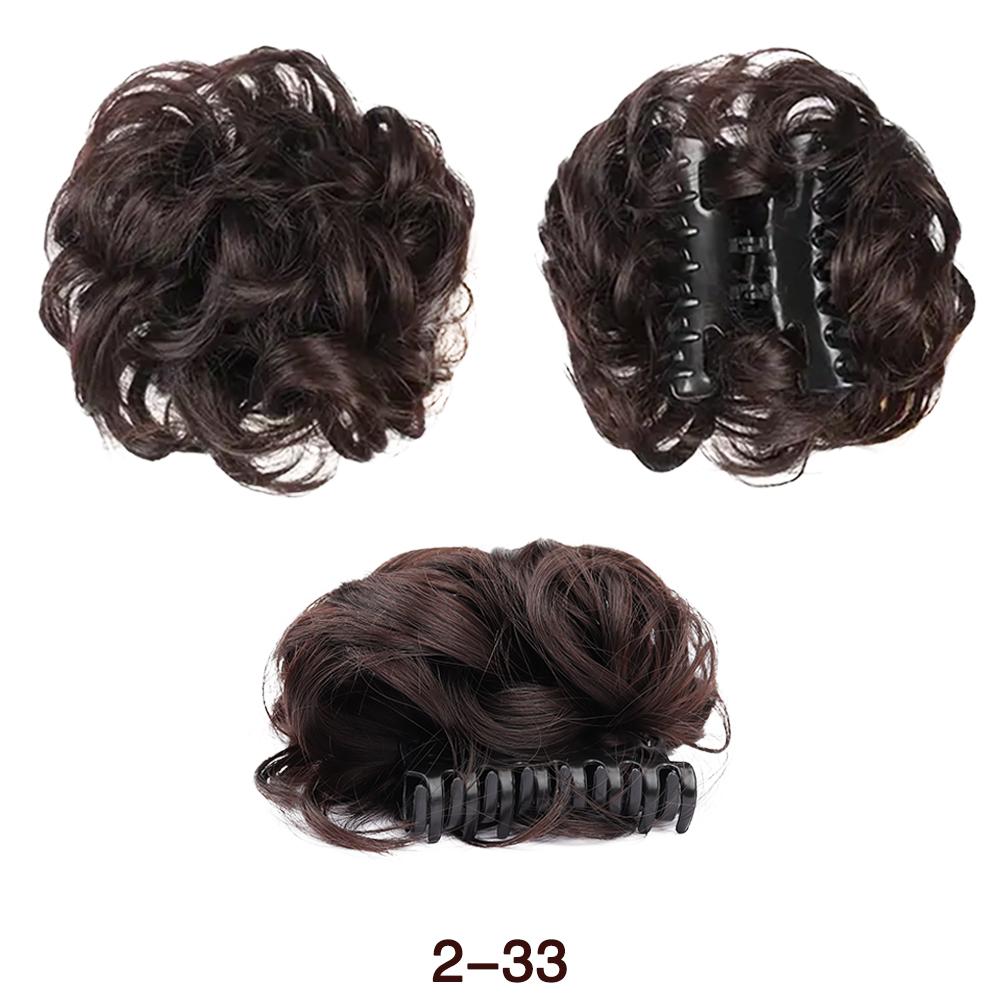 Короткие кудри в пучке с зажимом для когтей, синтетический парик, накладные волосы, взъерошенные накладные волосы для элегантных женщин