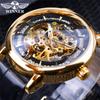 Winner Men's Fashion Casual Hollow Out Mechanical Movement Automatic Mechanical Watch