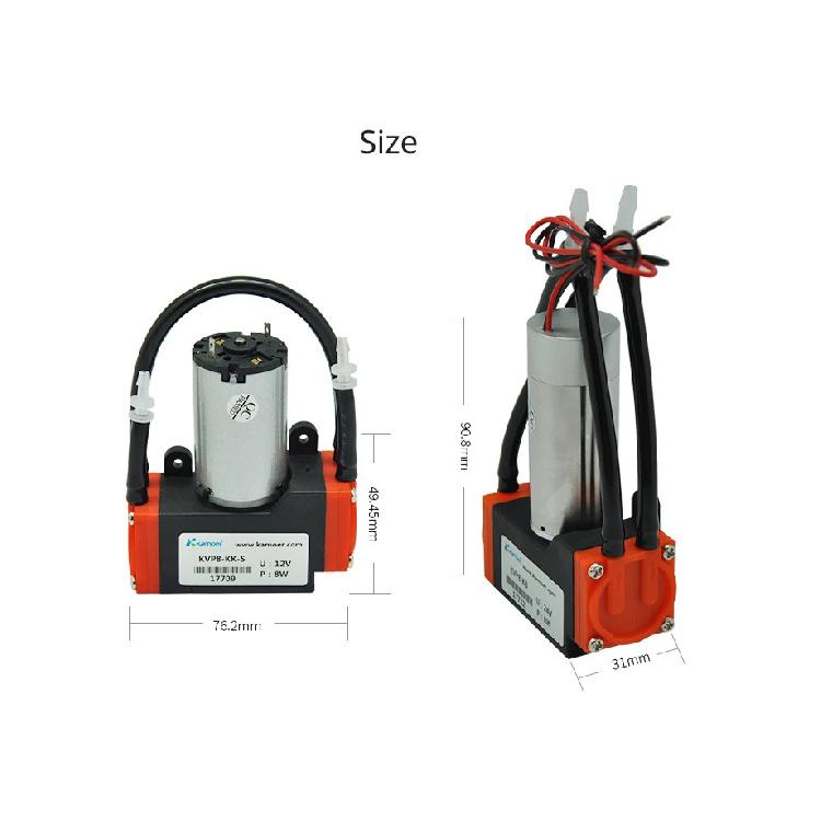 Kamoer 5-8L/min KVP8 Micro Diaphragm Vacuum Pump12V 24V Brush Motor High Negative Pressure 0.082Mpa Suction Pump Air Pump