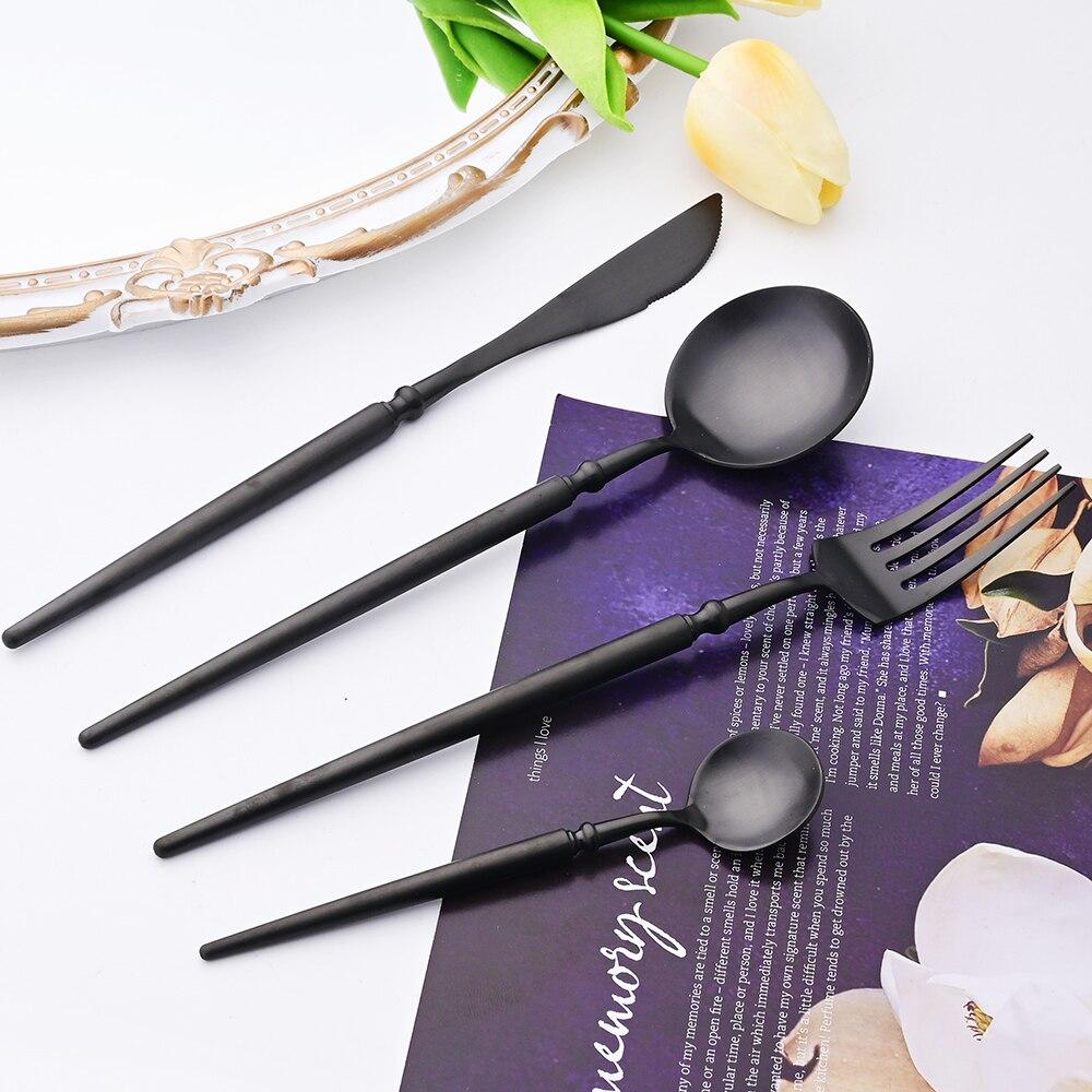 4 шт., набор столовых приборов из нержавеющей стали 304, роскошный набор столовых приборов, золотая вилка, ложки, острый нож, сверхмощный набор столовых приборов для западного ужина