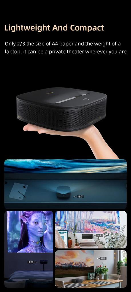 Dangbei U1 1080P Laser Projector Ultra Short Throw 1250ANSI Lumens Cinema Support 4K Video TV Smart MEMC HDR Video Beamer