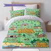 Name Custom Animal Crossing Anime Pattern Bedding Set Quilt Cover Pillowcase Home Decor Gift (1 * duvet cover + 2 * pillowcase, without core)
