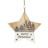 1/4Pcs Wooden Merry Christmas Ornament Farmhouse Rustic Xmas Tree Hanging Double Layer Splicing Love Heart Star Round Shape Holiday Decoration
