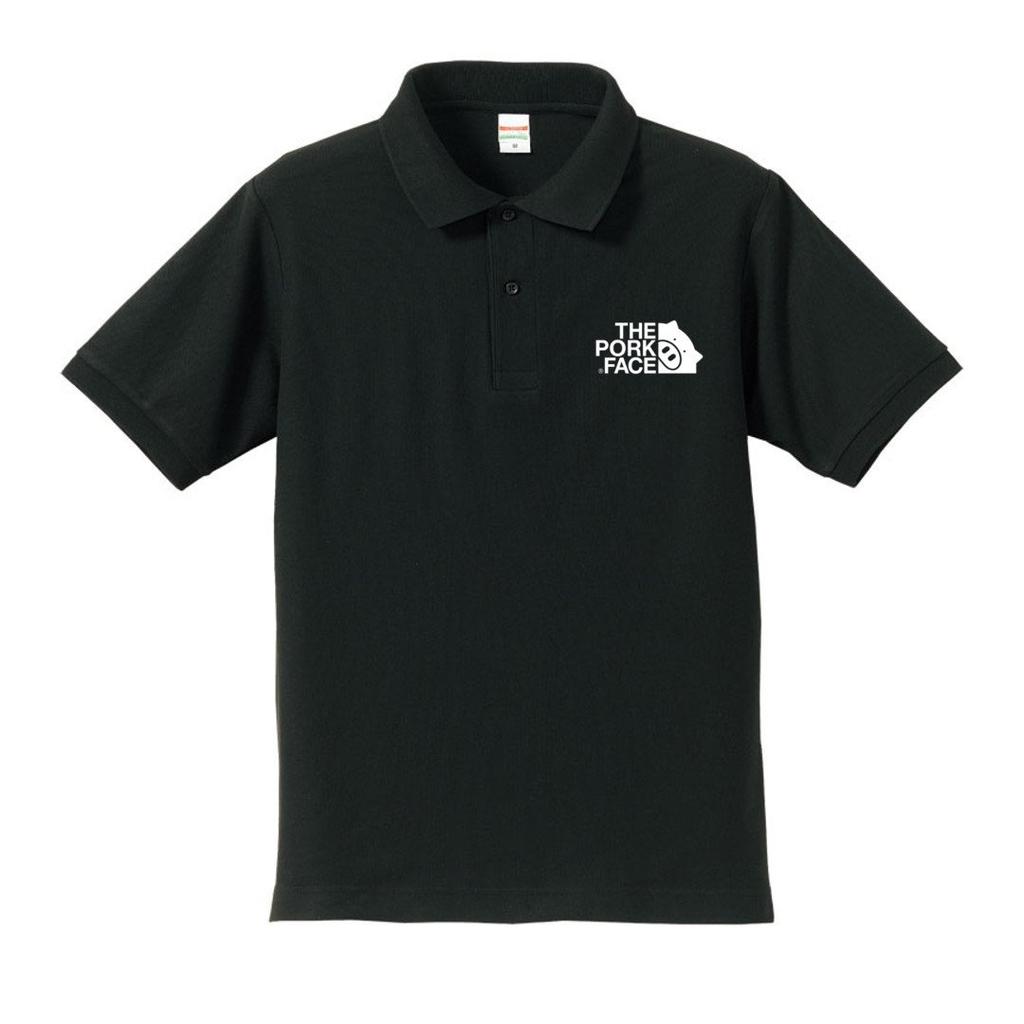 Pork Short Sleeve Polo Shirt Black XXL [The Face]