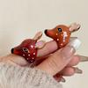 Geometric Enamel Ring Brown Chunky Animal Ring Lovely Deer Drip Oil Ring  Gift