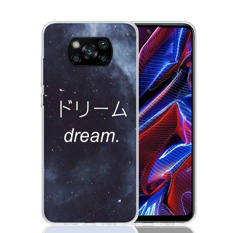 Japanese Aesthetic Text Letter Case Phone Cover for Xiaomi Redmi Note 10 9 9S 8 8T 7 5 Pro Mi 12T 11T 10T 9T 12 11 Lite A3 A2 Tr
