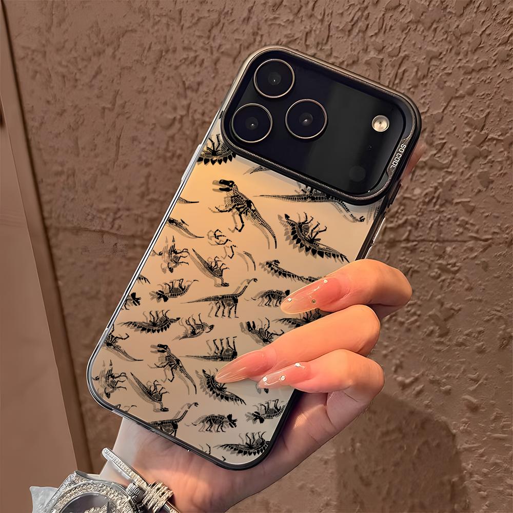 Крутой чехол для телефона с динозавром для iPhone 17 16 15 14 13 12 11 Pro Max Air Разноцветный Матовый Лазерный Аврора Ударопрочный Чехол для телефона
