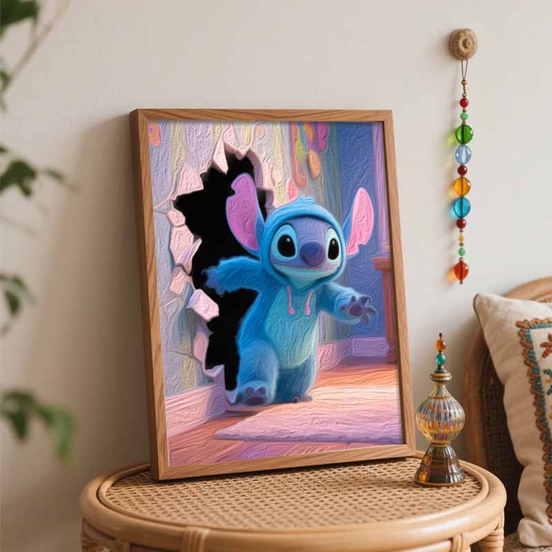 Disney Стич масляная живопись ручная роспись раскраска живопись ручной работы DIY украшение дома подарок