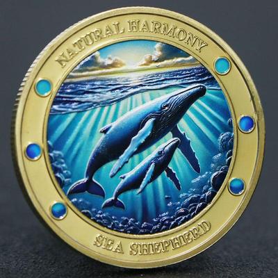 Памятные монеты, посвященные охране моря, цветная печать, высокий рельеф, серебряное и золотое покрытие, ручная работа, памятные медали, монеты