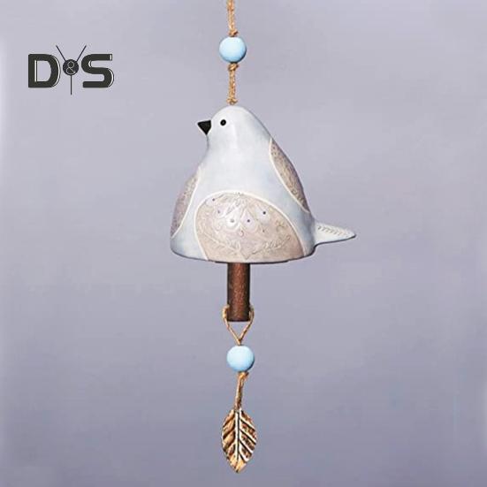 Bird Song Bell Hanging Decoration Spring Resin Bird Wind Chime Outdoor Garden Courtyard Colorful Bird Ornament Pendant Christmas Birthday Gift
