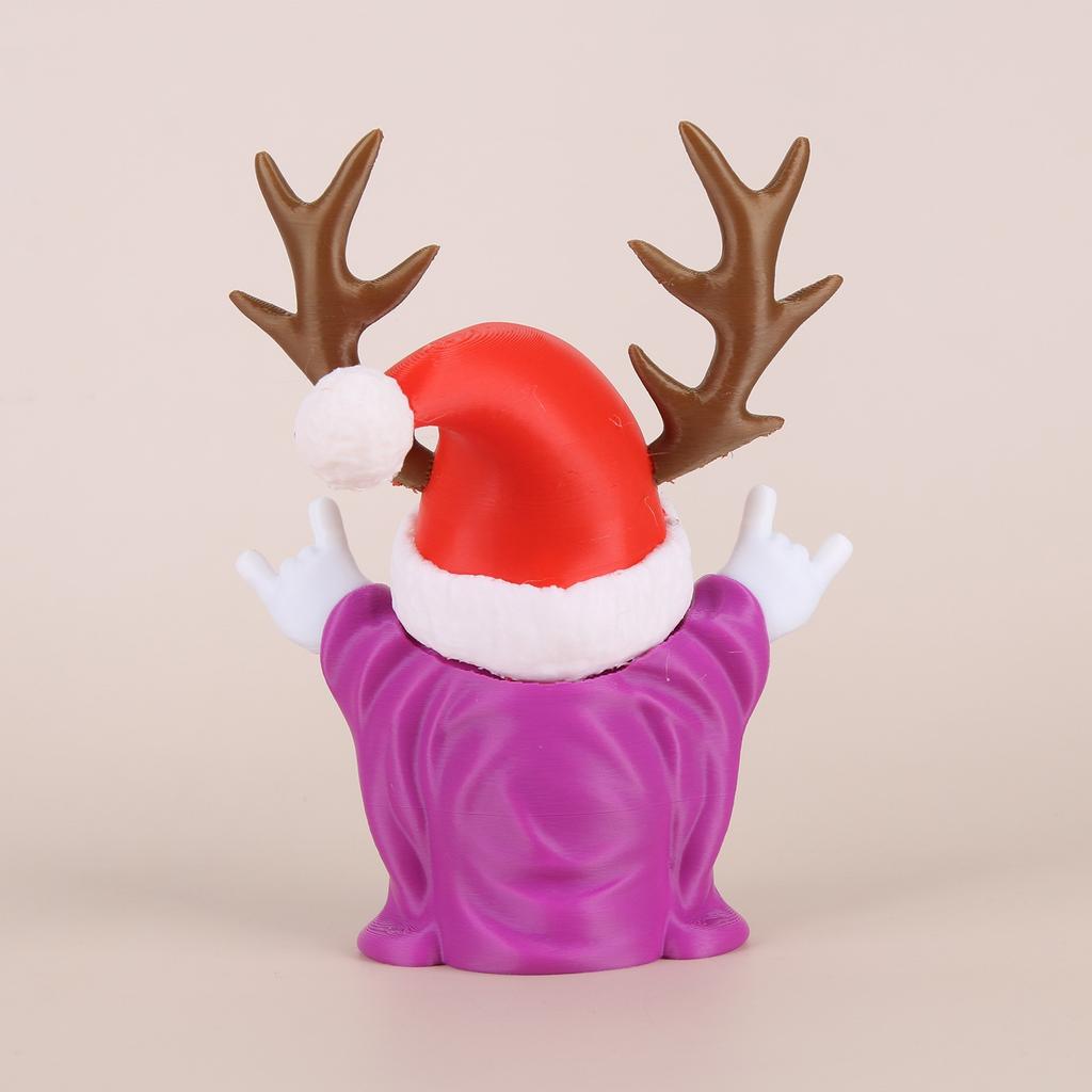 3D Printed Assembled Deer Antler Dwarf Figurine Model Toy