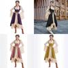 Baroque Style European Medieval Stage Dress With Spliced Polyester Fabric For Theater Performances