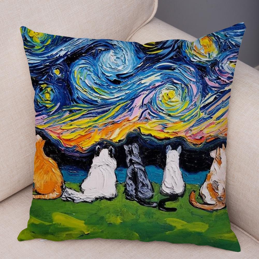 Original Decorative Cushion Cover Abstract Swirl Pattern with Animal Motif Soft Square Pillow Home Living Accessory xcm
