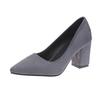Women's Plus Size Suede Chunky Heel Pointed Toe Heels - European & American Style