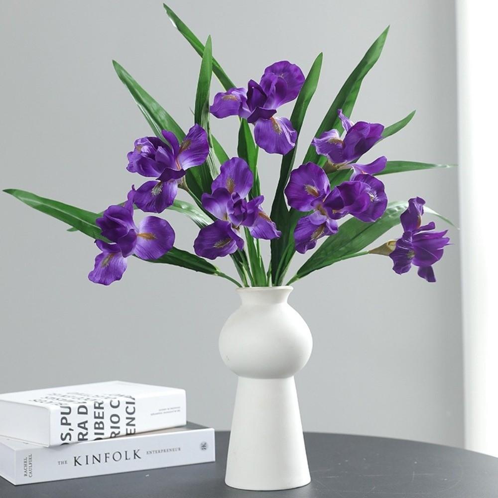 3D Printing Artificial Iris Flower Branch Real Touch Faux Flower Simulation Fleur-de-lis  Desktop