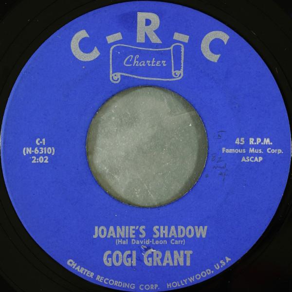 7-дюймовая пластинка GOGI GRANT Joanies Shadow C1 CRC CHARTER 1963 США Рок Б/у