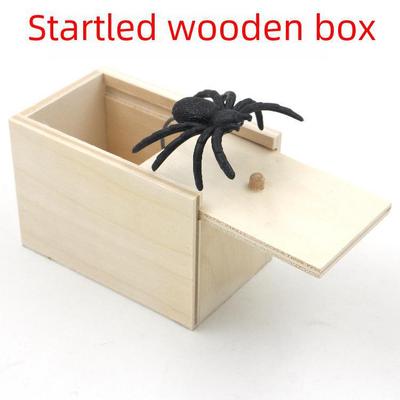 Страшная деревянная коробка для розыгрышей с пауком, игрушка-подделка TikTok, сюрприз в виде жука