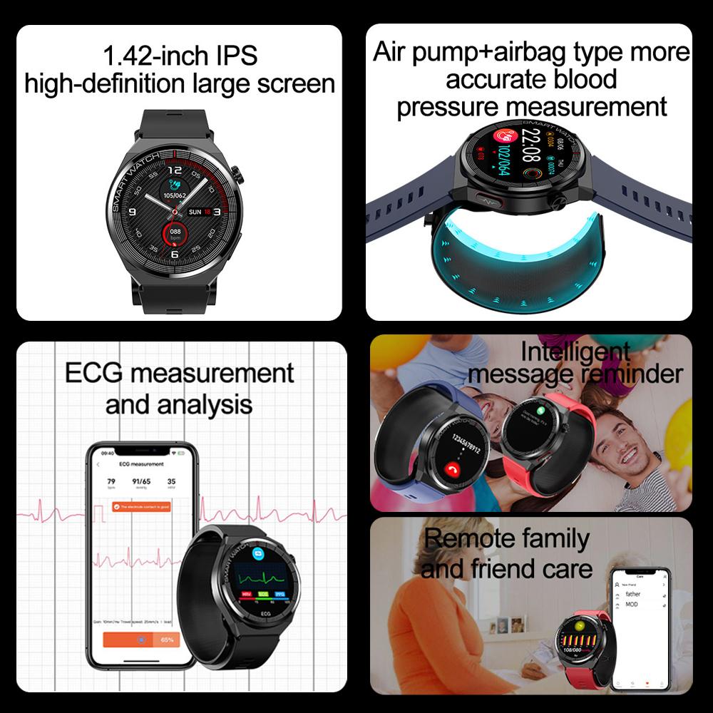SACOSDING Smart Watch ECG Electrocardiogram Airbag Pump Airbag Blood Pressure Blood Oxygen Health Monitoring Smartwatch Fitness Tracker