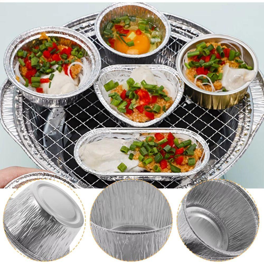50 шт. пищевых алюминиевых форм для выпечки из фольги с антипригарным покрытием для кексов, противень из фольги для тортов