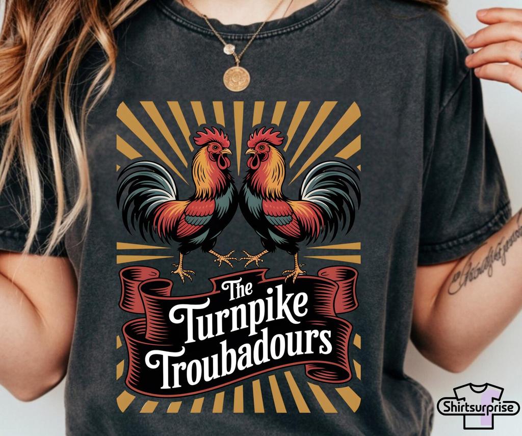 Turnpike Troubadours Comfort Colors® Shirt, Vintage Rooster Western T Shirt, Turnpike Troubadours Country Music, Vintage Western Band Shirt