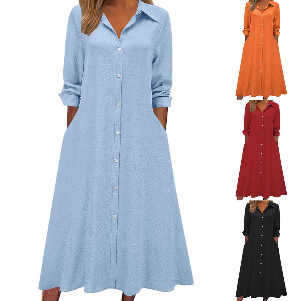 Women's Button Shirt Long-sleeved Fashionable Dress