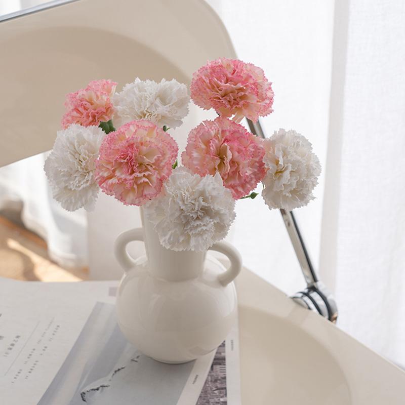 Artificial Carnation Flower Mother's Day Gift Diy Carnation Bouquet Vase Arrangement Decoration Mother's Day Bouquet Home Decor