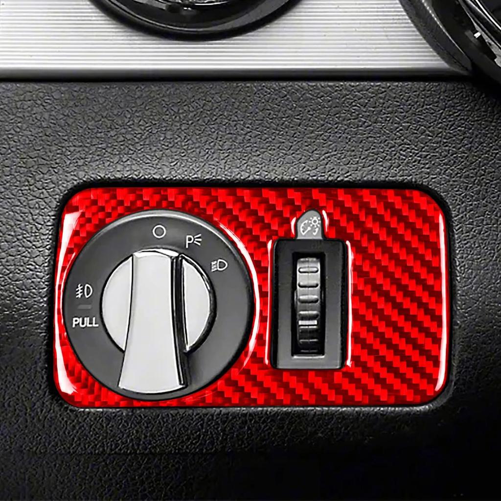 Углеродное волокно автомобиля светодиодный переключатель фар крышка рамка накладка наклейка для Ford Mustang 2005-2009 авто аксессуары для интерьера