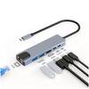 Хаб USB C 6-в-1 с портом Ethernet для телефона, планшета, Nintendo Switch, многофункциональная док-станция
