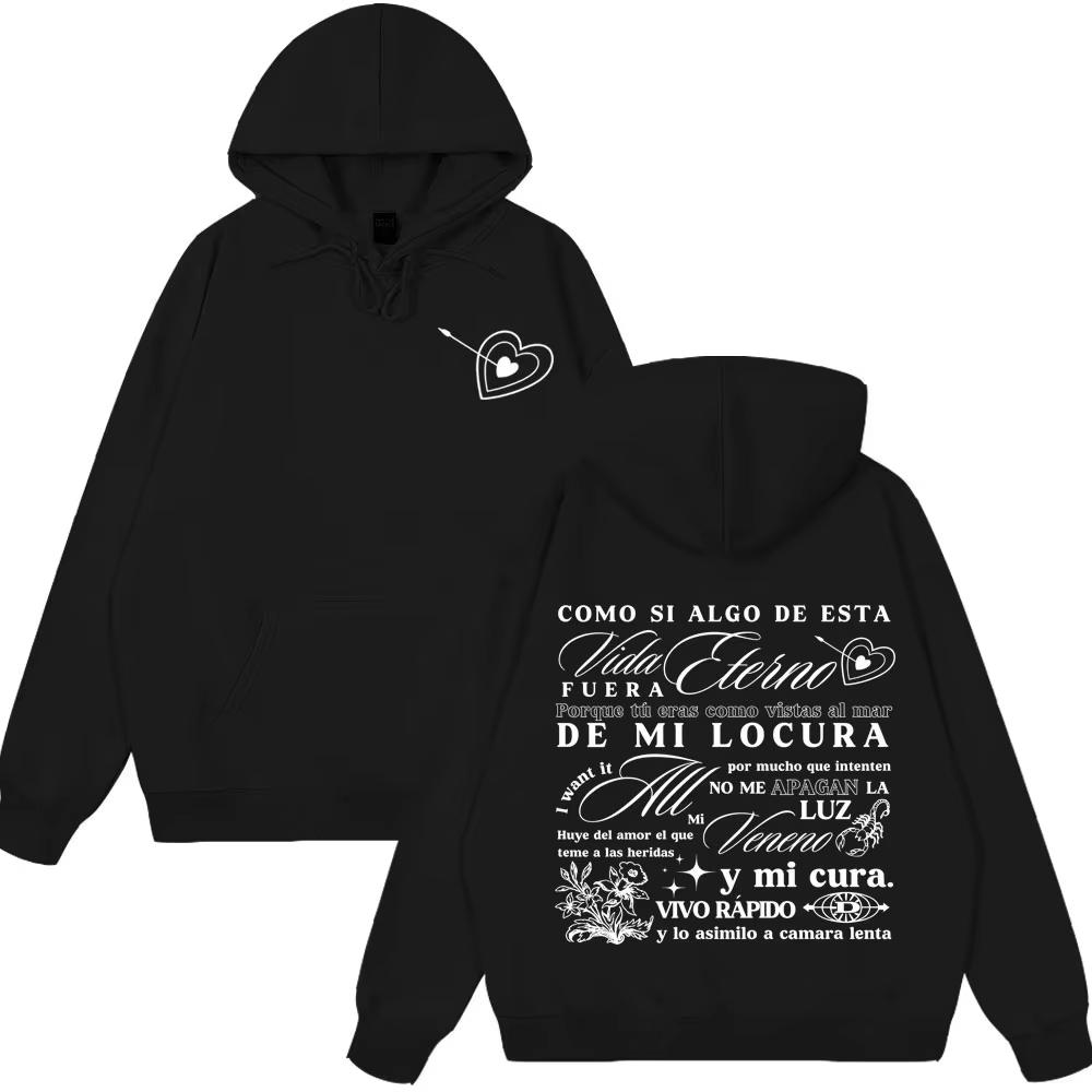 Delaossa 2026 Concert Tour Print Unisex Hoodie, Harajuku Vintage Hip Hop Long Sleeve Oversized Pullover Sweatshirt