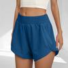 Женские спортивные шорты с высокой посадкой для бега, однотонные, с карманом на молнии, шорты для тренировок