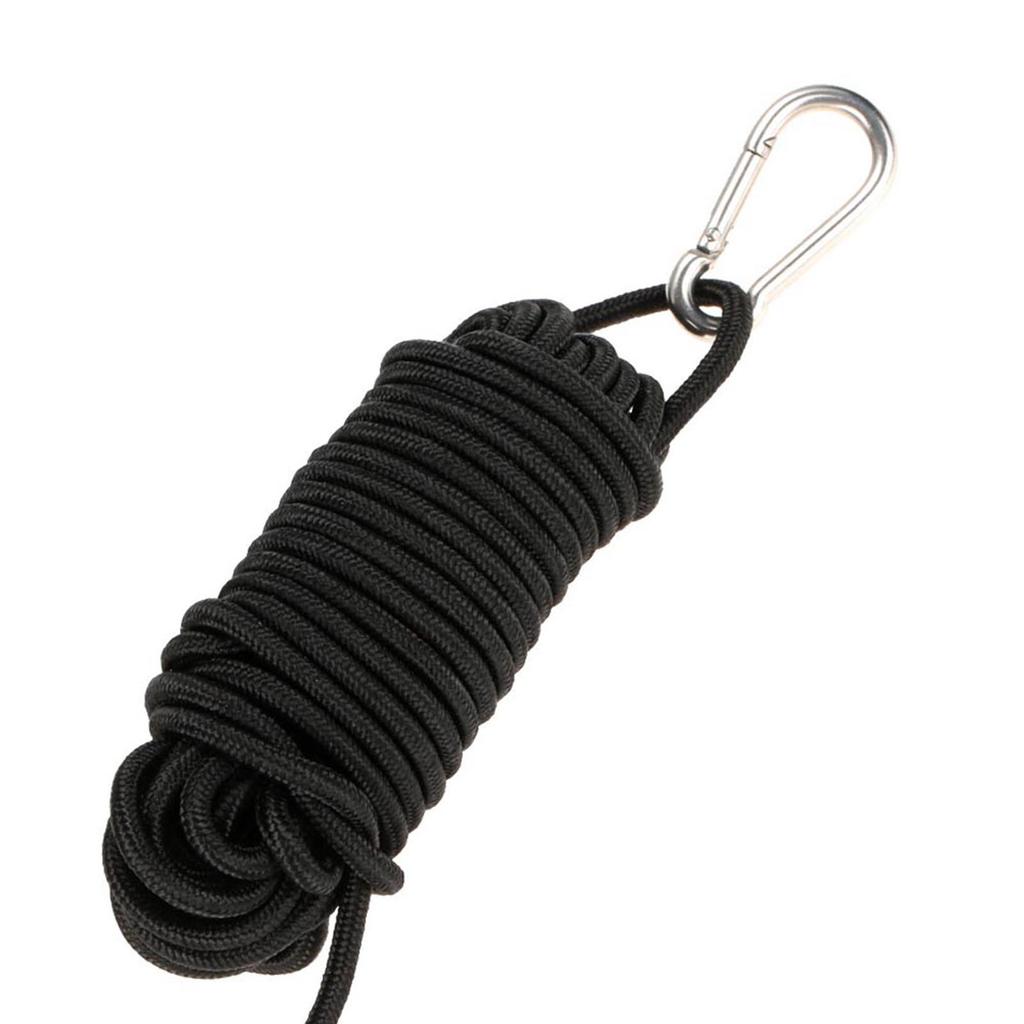 1pc Kayak Drift Anchor Tow Rope Tow Line 9.1m 30ft Long Nylon Rope Stainless Steel Clips Kayak Accessory