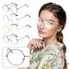 Retro Metal Non Diopter Fashionable Round Frame Transparent Lens Glasses