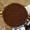Cup Mat Eye-catching Heat Resistant PVC Simulation Rattan Woven Round Shape Coaster for Home