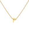 Stainless Steel Initial Necklace Gold  Color Cut Letters Single Name Choker Necklace for Women Pendant Jewelry Gift