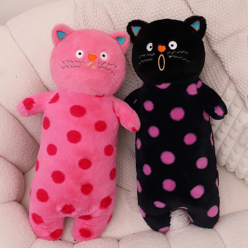 Cute Cartoon Polka Dot Cat Long Pillow Bedside Sofa Cushion Girl Doll Sleeping Office Lunch Break Pillow
