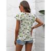 Женские модные повседневные летние весенние однотонные блузки и рубашки с короткими рукавами и круглым вырезом с принтом