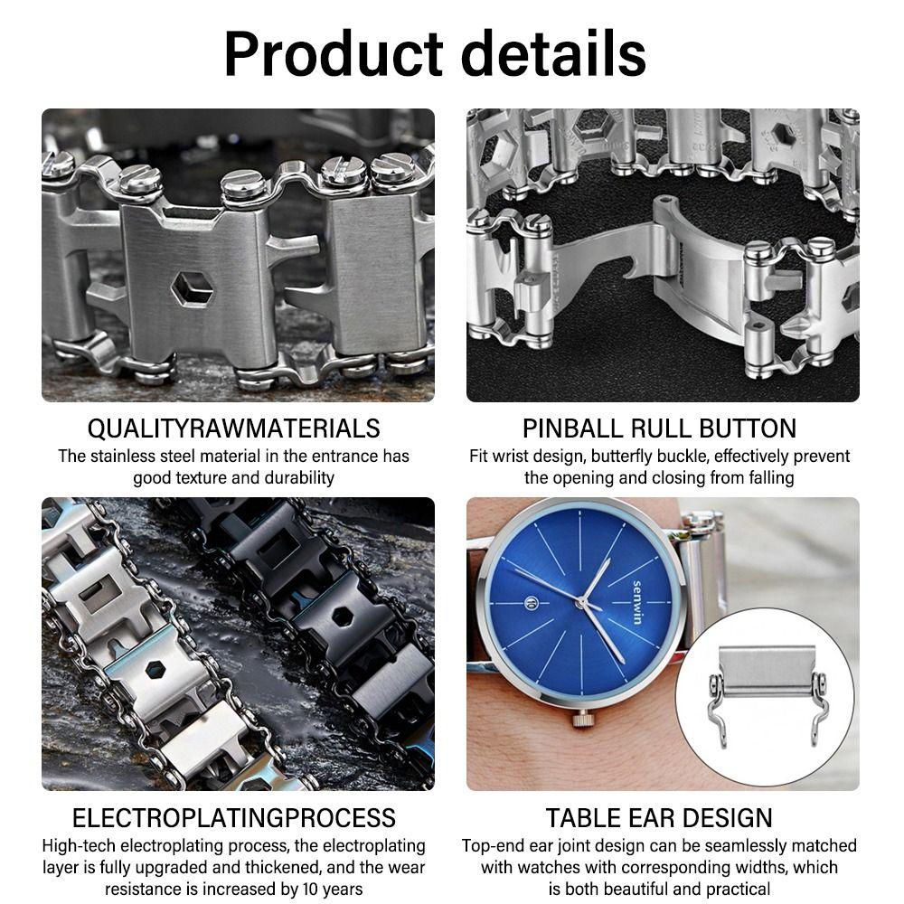 Ручная цепь из нержавеющей стали, носимый шестигранный ключ, отвертка, открывалка для бутылок, инструмент для улицы, браслет