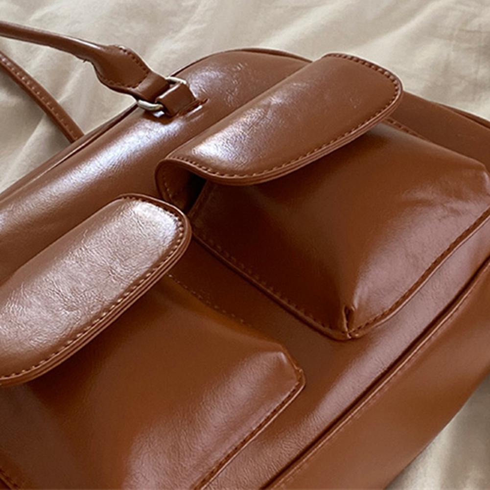 Женская сумка-хобо в стиле ретро из искусственной кожи, модная однотонная дизайнерская сумка для подмышек, повседневная сумка с двумя карманами для рук и подмышек