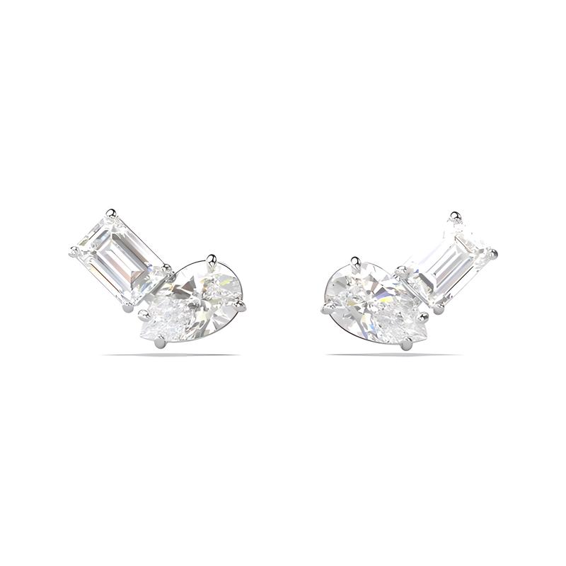 Swarovski Серьги Mesmera с инкрустацией, симметричное украшение, женский серебряный набор 5665829