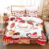 Pink Love Heart Bedding Set Duvet Cover Quilt Cover Girls Room Cute Sweets Comforter King Queen Double Twin Size Bed Line