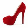 Women Platform Sexy Pumps Stilettos 14cm High Heels Female Slingback Shallow Round Toes NightClub Party Dress Red Wedding Shoes