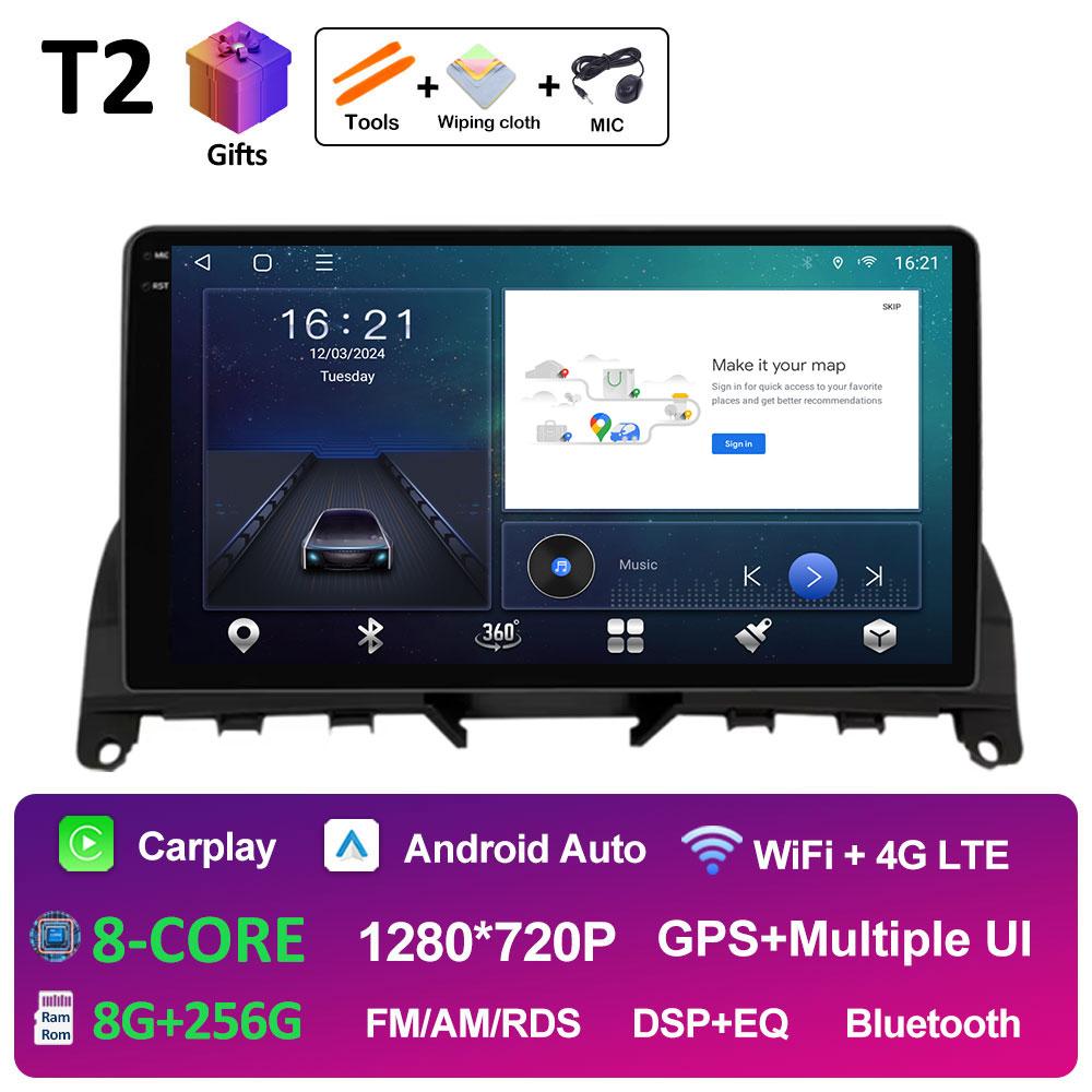 Для Mercedes Benz C Class3 W204 S204 2006 2007 2008 2009 2010 2011 Android 14 Intelligenr System Bluetooth Вентилятор охлаждения GPS Navi