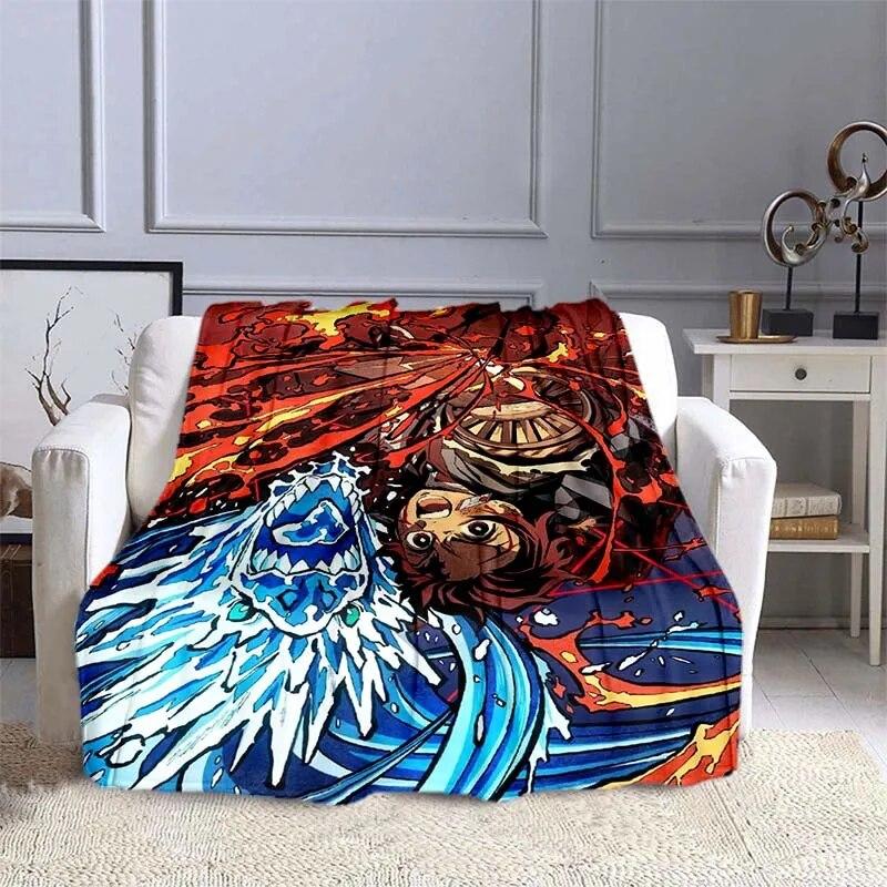 Одеяло с изображением убийцы демонов в стиле аниме, супер мягкое теплое одеяло, фланелевое одеяло, одеяло для пикника, одеяла для кроватей, одеяло для пикника