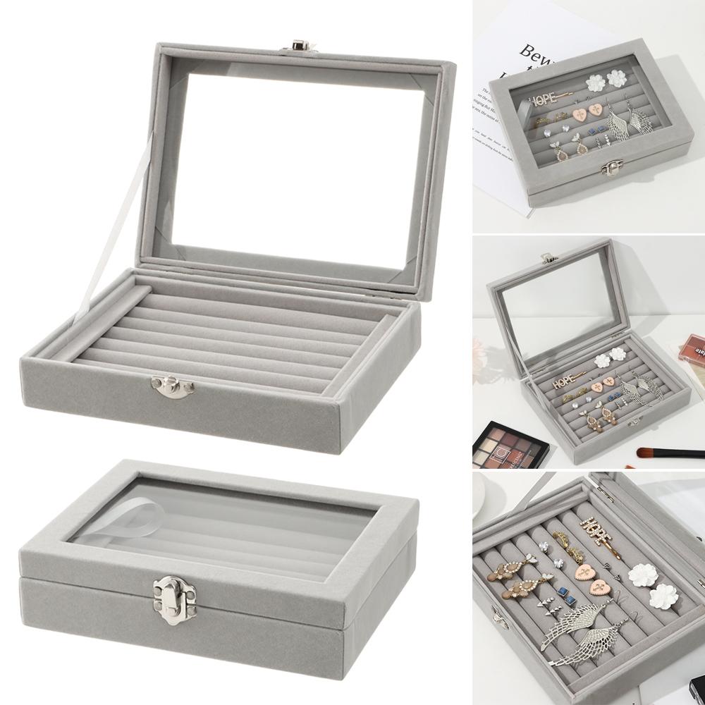 Прочный держатель для сережек, подставка для колец, коробка для хранения, бархатная шкатулка для колец, органайзер для ювелирных изделий
