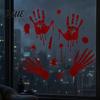 Decorative Window Film Halloween Blood Handprints/Footprints Wall Stickers Removable Decals Spooky Waterproof Scratch-resistant Decal DIY Decoration