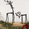 1/2Pcs Christmas Reindeer Statue Minimalist Artistic Deer Figurine Metal Animal Sculpture Home Office Desktop Decoration Ornament