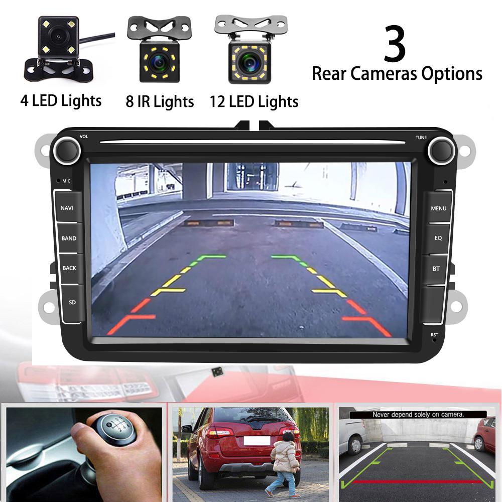 Hikity 8-дюймовый авторадио для VW Golf Passat Polo Seat Android Радиоплеер Double Din Автомобильный Hi-Fi Радио MP5-плеер GPS-навигация WIFI Bluetooth FM USB