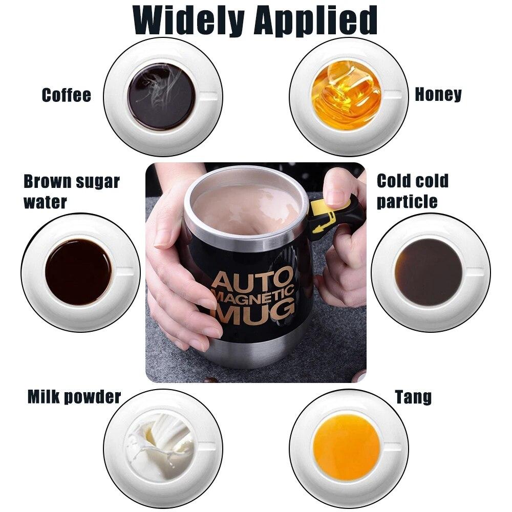 Термоблендер, новая чашка для смешивания кофе и молока, нержавеющая сталь, автоматический самоперемешивающийся умный миксер, магнитная кружка 400 мл