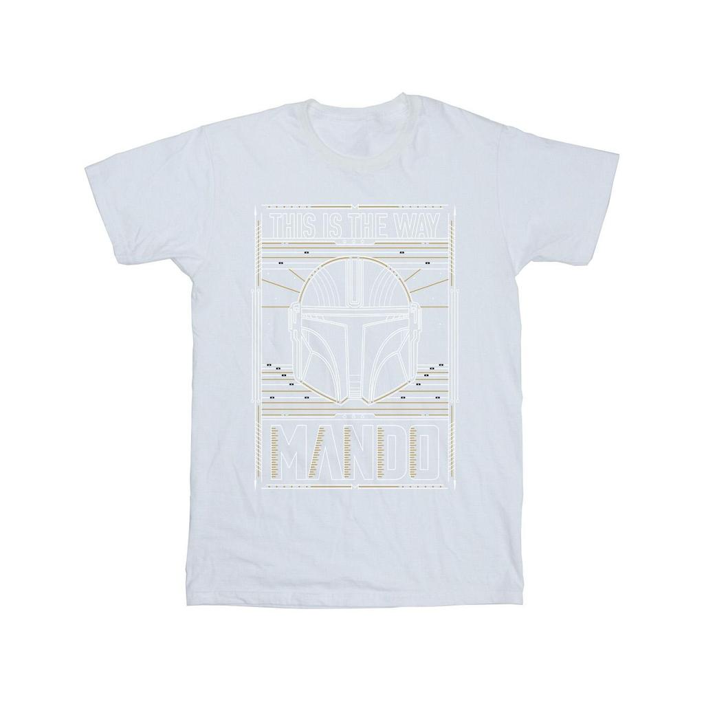 Star Wars Mens The Mandalorian The Way Outline Helm T-Shirt
